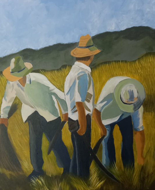 "Campesinos" - Graciela Correa 50 x 70 cm.